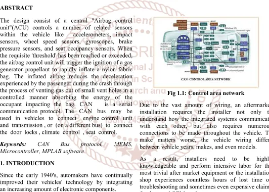 Fig 1.1: Control area networkFig 1.1: Control area network