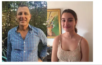 FIGURE 1(Colour online) Possible twin Justin Goldberg (left) and his daughter Charlotte (right) who saw and filmed his look-alike