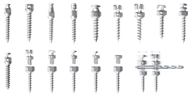 Fig. 2.  Various types of AbsoAnchor microimplants. 