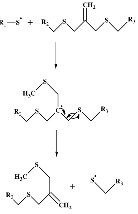 Figure 4: Reaction mechanism of chain-transfer within the polymer backbone 