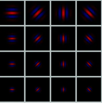 Figure 4. The examples of extracting features by using 16 different Gabor filters. 