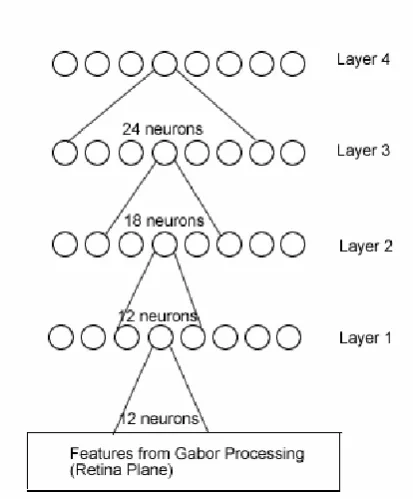 Figure 7. Example of the diameters of the connections between each layer.  