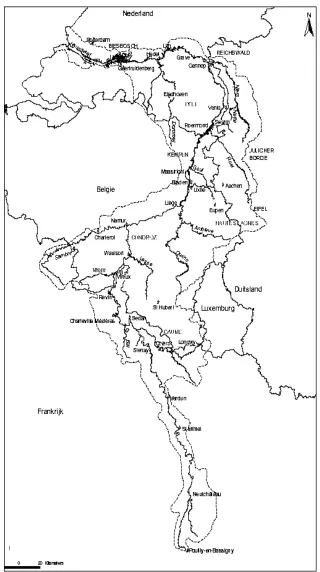 Figure 2-2: The catchment of the Meuse (Berger, 1992) 
