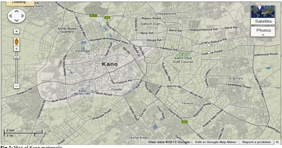 Fig 1: Map of Kano metropolis  