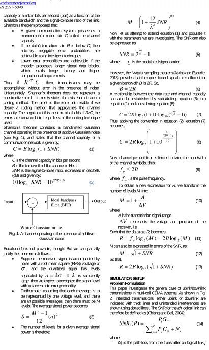 Fig. 1.  A channel operating in the presence of additive White Gaussian noise Gaussian noise 