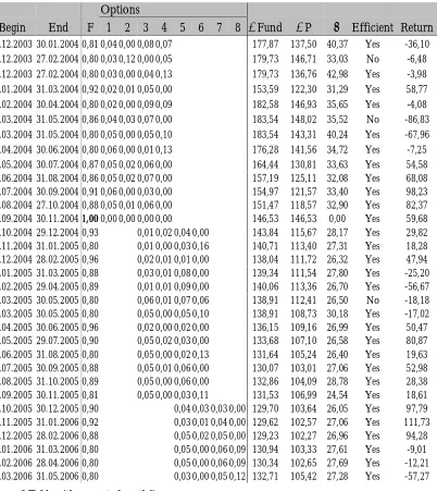 Figure 8 Table with computed portfolios 