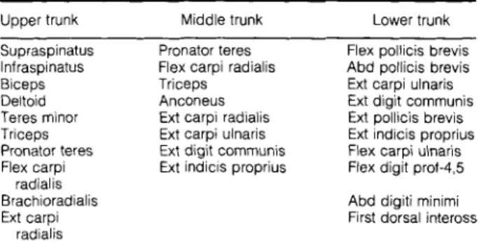 Table 1.  The  muscle domains  of  the  trunk  elements 