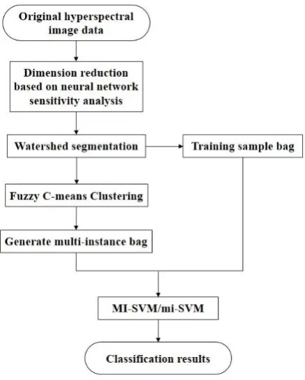 Fig. 2. The realization flow of classification of hyperspectral remote sensing images based on multi-instance learningž 