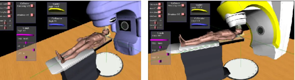 Figure 8. 3DRTT web-based GUI: simulator for XRT, model Varian (left) and Novalis (right) 