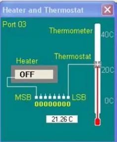Figure 1. A simulated device (heater and thermostat) of the simulator sms32v50. 