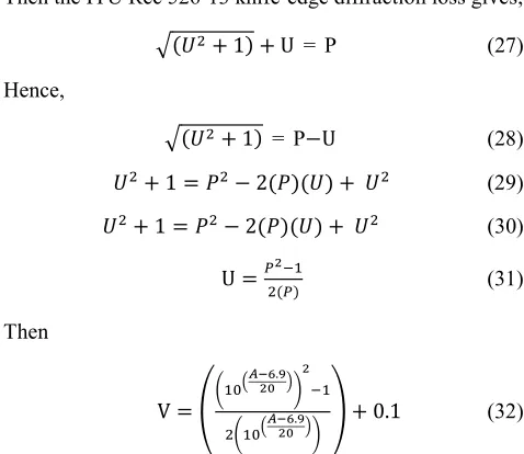 Table 3 shows the total diffraction loss of 59.5095778 dB as 