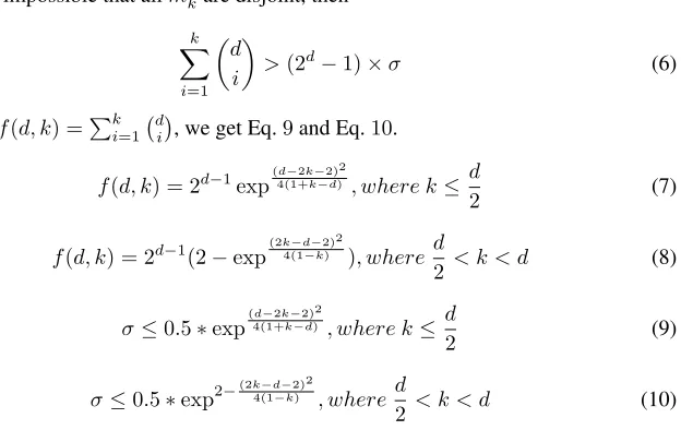 table to avoid the loss caused by approximation of cover. The lower bound ofoptkis a-marginal table cover set which can cover all k-1 way marginal table query combination,�−