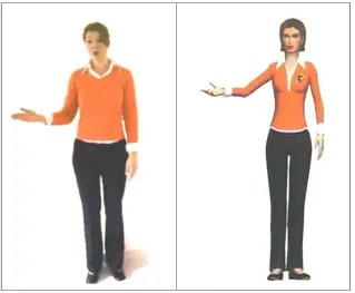 Figure. 6.  The human guide (left) and the agent (right) 