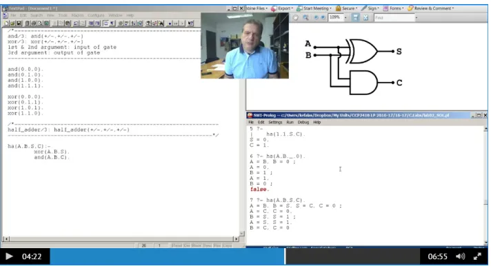 Fig. 5. Screencast screenshot including the presenter’s video