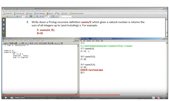 Fig. 6. Screencast screenshot without the presenter’s video
