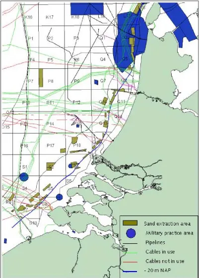Figure E.1: User functions on the Netherlands Continental Shelf (map from RWS, DNZ, 2003)