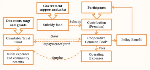 Figure 1 provides a proposed conceptual framework for the operations of microtakaful. 
