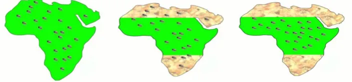 Fig. 2 (a) and (c)), and then animals migrate to the new living area ceaselessly. Because the animals living area is smaller to smaller (by Formula (3) and (4)), after each iteration, the individuals get closer and closer to the best individual, so we can 