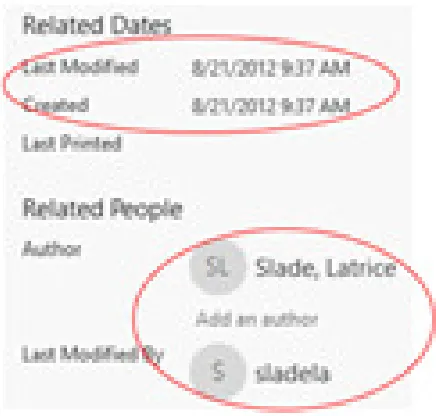Figure 4. MNO evidence item example inter-nal metadata with proper artifact integrity