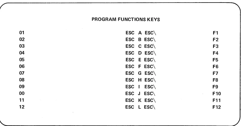 Figure 3-11. Program Function Keys Screen Presentation 