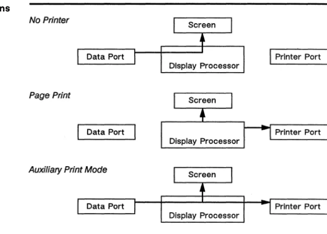 Figure 3-4 shows how the printer terminal handles data through the port. 