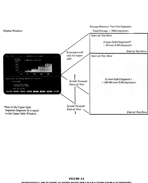 FIGURE 3-4 HORIZONTALSPUT DISPLAY MODE WITH 3840 CHARACTERS STORAGE ~MORY 