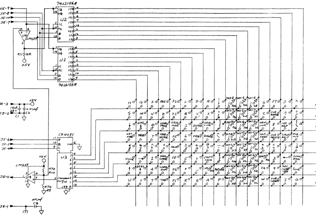 Figure B-1. KEYBOARD SCHEMATIC 