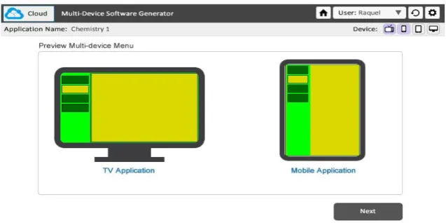 Fig. 3. Showing the Selection of Content Types for a TV Application  
