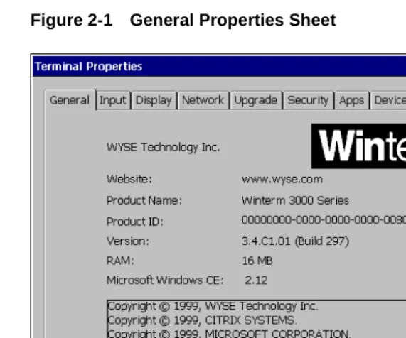 Figure 2-1General Properties Sheet