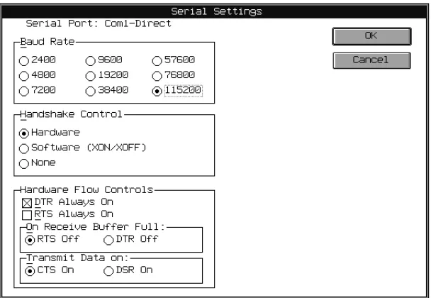Figure 1-6Serial Settings Dialog Box