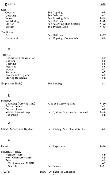 Table of 4 - iii 