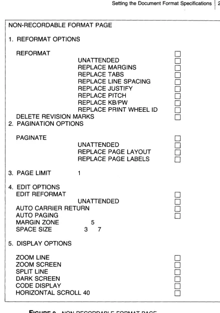 FIGURE 9 NON-RECORDABLE FORMAT PAGE 