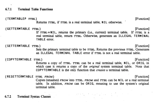 table. In addition, terminal table. 