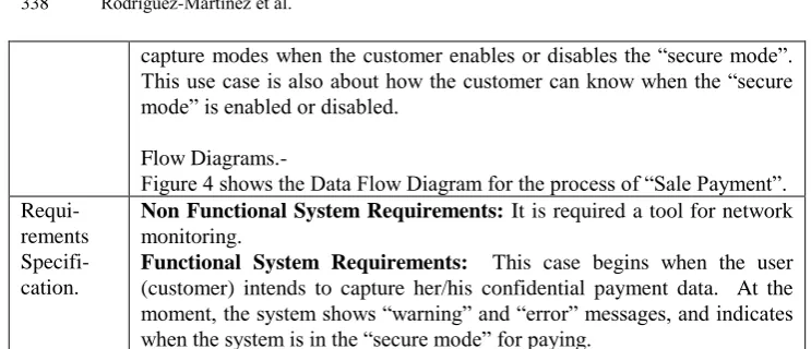 Figure 4 shows the Data Flow Diagram for the process of “Sale Payment”. Non Functional System Requirements: It is required a tool for network monitoring