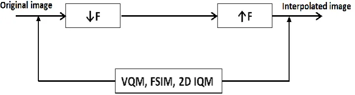 Fig. 6. Model for comparison of different interpolation algorithms using VQM, FSIM and 2D IQM quality assessments 