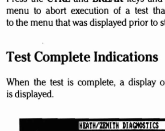 Figure 3.7. Test Completion Display 