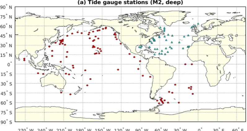 Table 7Gauge-averaged M2 sea-surface-height root-mean-square error between the tidegauge data and the tidal solutions (RMSTG, cm)