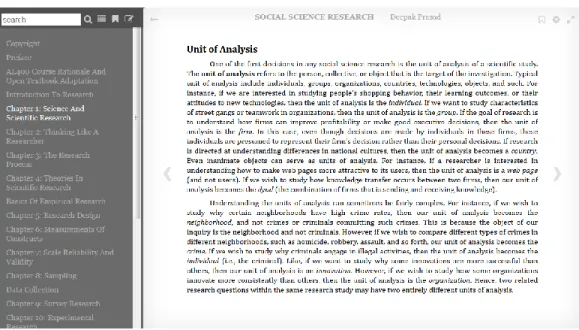 Figure 2.  Customized EPUB.js reader user interface.  