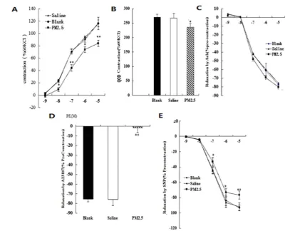 Figure 2.The effects of multiple PM2.5 exposure on the NOSs in vessel and NO in blood