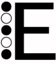 Figure 5. Illustration of how a capital letter E is defined in spots.  