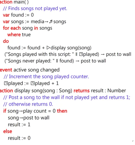 Fig. 1.A ”new song” example that ﬁnds songs not played yet and poststhem to the wall.