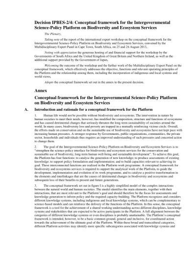 Decision IPBES-2/4: Conceptual Framework For The Intergovernmental ...