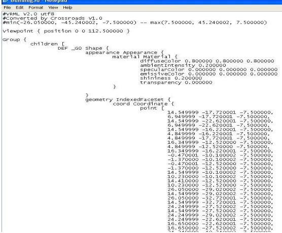 Figure 3: 3D Building’s VRML File 