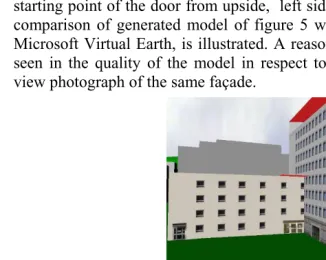 Figure 7: Comparing generated model of one of the buildings of University of Stuttgart with bird view option of Microsoft Virtual Earth.