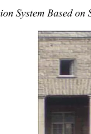 Figure 4: The left vertical slice texture is a rectified and cropped texture from the façade