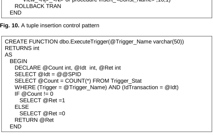 Fig. 10. A tuple insertion control pattern 