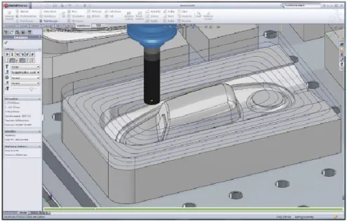 Figure 2: Toolpath Generation on HSMWorks CAM program (HSMWorks) 