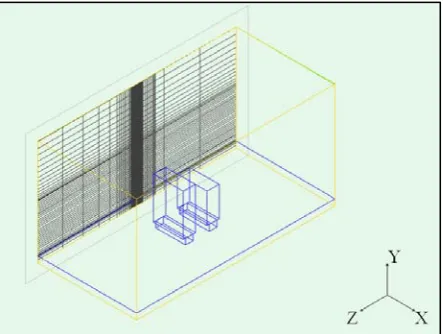 Figure 2: The position of Melawati Urban Canyon Model (02/07/1987) within the Flovent’s overall Domain Solution
