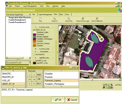 Figure 3: Part of the interface for Geospatial and Planning Information Sub System 