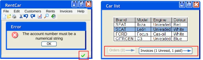 Fig. 8. Examples of interfaces with usability mechanisms 